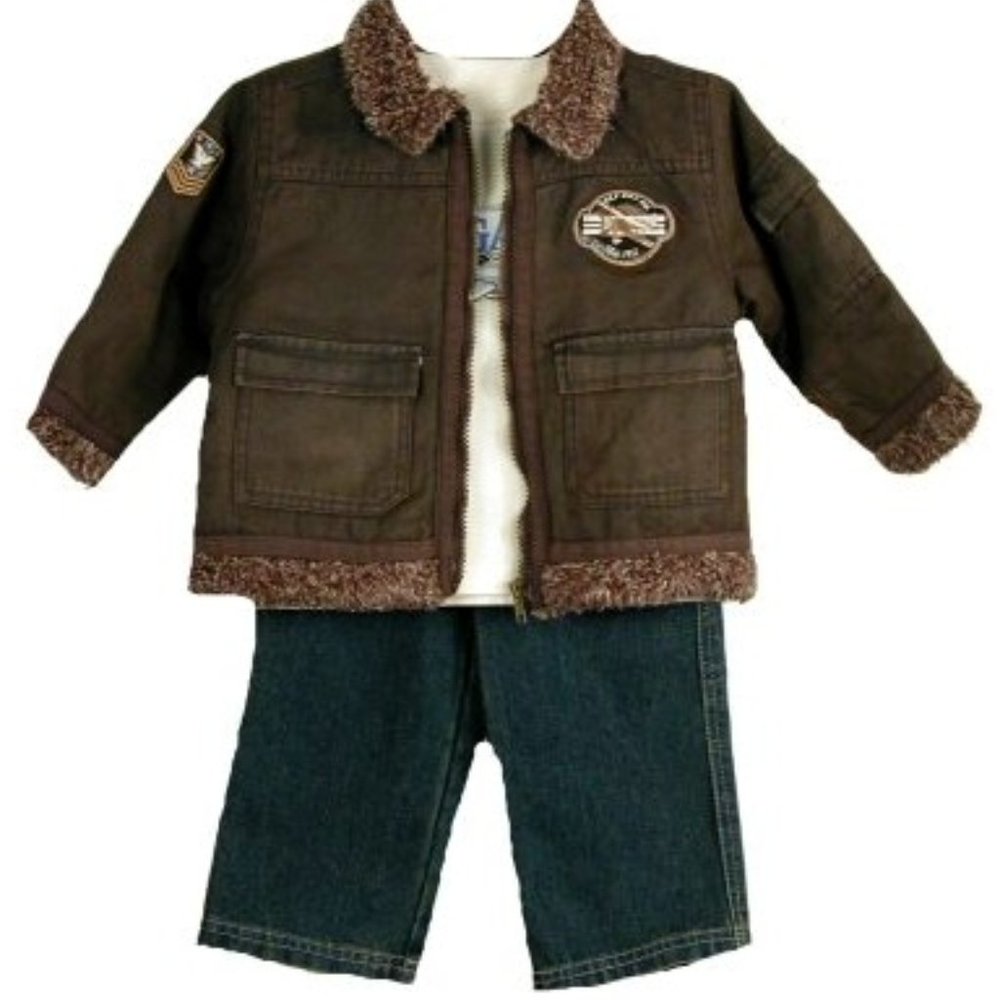Nannette - Boyz Wear 3-pc Coat, Shirt and Jean Set